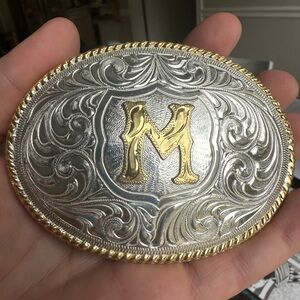 Justin Silver and Gold Western Belt Buckle